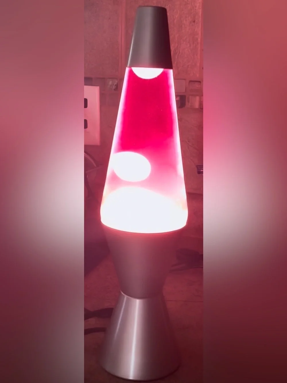 Pink Lava Lamp with Rose Gold Base - Decorative Home Accent